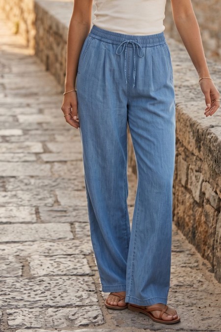 Wide Leg Jean Pants - Blue 2