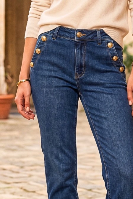 Jeans with Gold Buttons