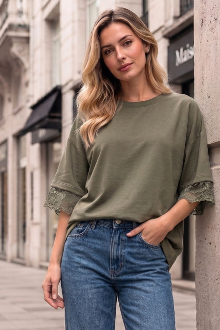Lace Top - Khaki