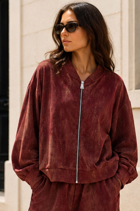 Tracksuit Set with Zip-Up Jacket - Bordeaux 2