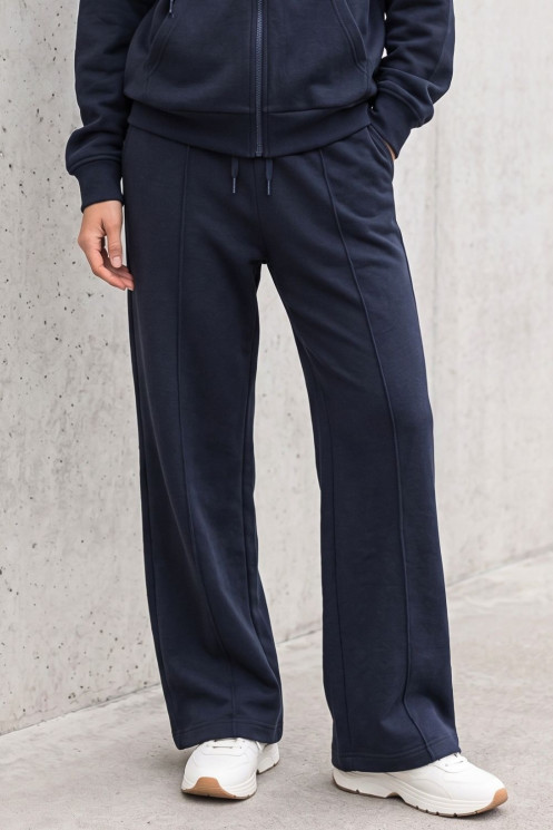Tracksuit Set with Zip-Up Jacket - Navy Blue