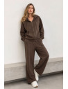 Tracksuit Set with Zip-Up Jacket - Brown
