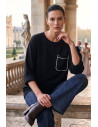 Top with Pocket & Lurex - Black