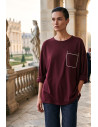 Top with Pocket & Lurex - Bordeaux