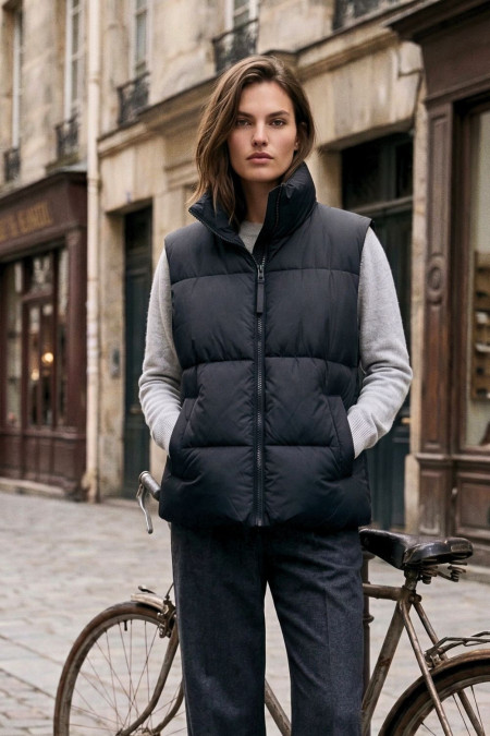 Sleeveless Jacket - Black