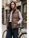 Sleeveless Jacket - Brown