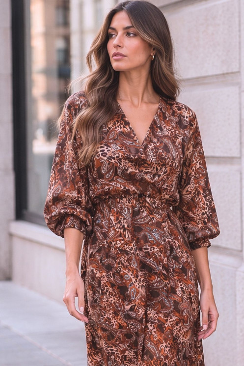 Wrap Dress - Rust