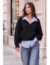 Sweatshirt with Shirt - Black