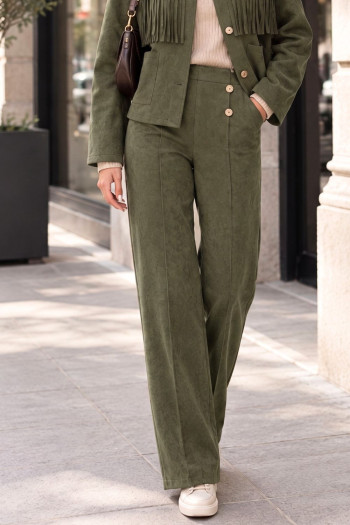 Suede Trousers - Khaki
