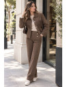 Suede Jacket with Fringe - Brown