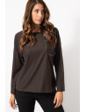 Top with Pocket & Lurex - Brown