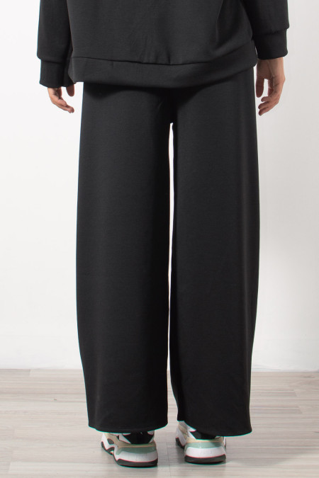 Tracksuit Wide Leg Pants - Black | Exxes Fashion