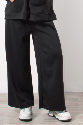 Tracksuit Wide Leg Pants - Black | Exxes Fashion