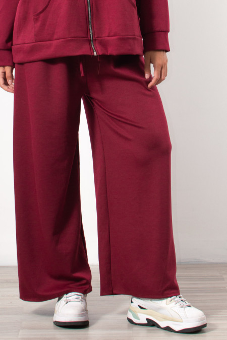 Tracksuit Wide Leg Pants - Bordeaux | Exxes Fashion