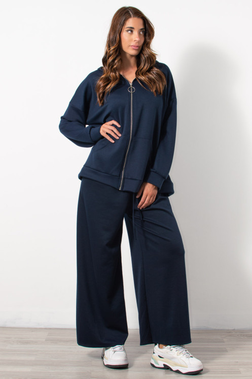 Tracksuit Zip Hoodie - Blue | Exxes Fashion