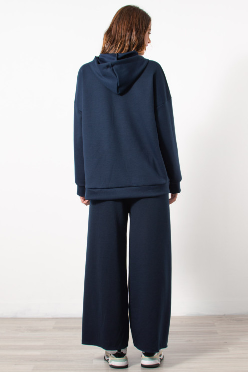 Tracksuit Zip Hoodie - Blue | Exxes Fashion