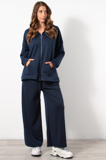 Tracksuit Zip Hoodie - Blue | Exxes Fashion