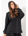 Φούτερ Ζακέτα Plus Size - Μαύρο | Exxes Fashion
