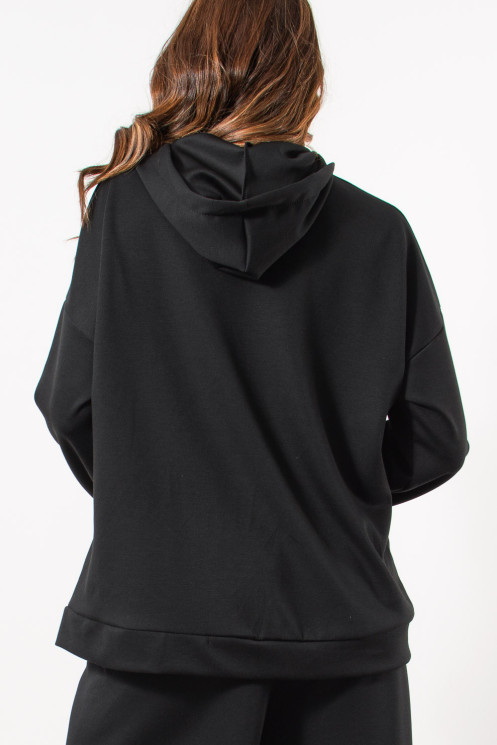 Tracksuit Zip Hoodie - Black | Exxes Fashion