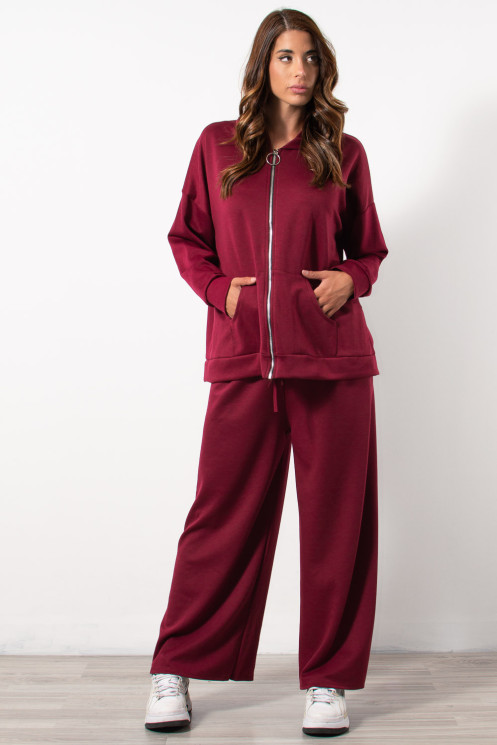 Φούτερ Ζακέτα Plus Size - Μπορντό | Exxes Fashion
