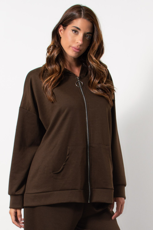 Tracksuit Zip Hoodie - Black | Exxes Fashion