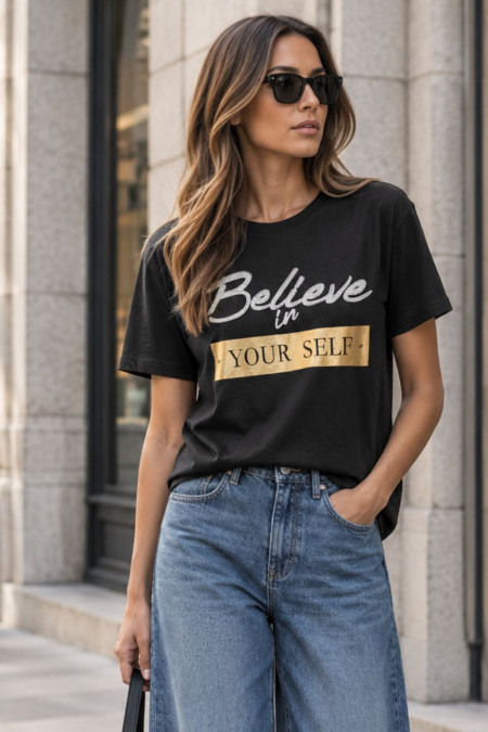 T-shirt Belive - Black