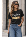 T-shirt Belive - Μαύρο
