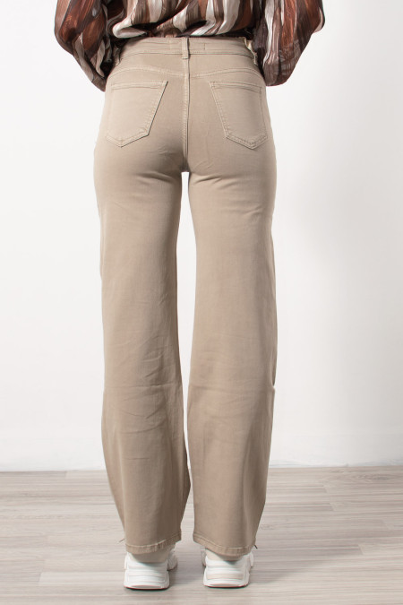 Wide Leg Trousers - Beige 2