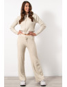Knitted Cardigan & Trousers Set - Cream