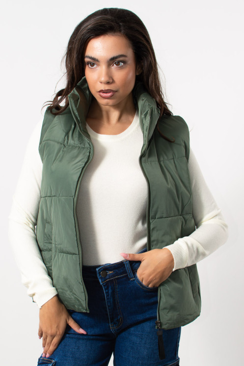 Sleeveless Jacket - Khaki
