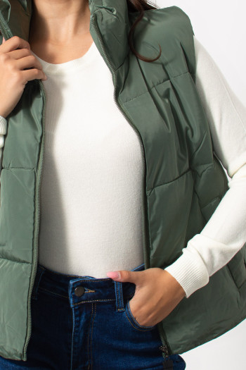 Sleeveless Jacket - Khaki