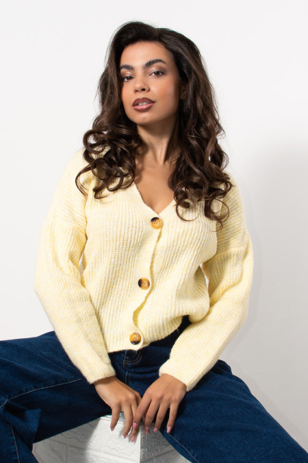 Knitted Cardigan - Yellow 2