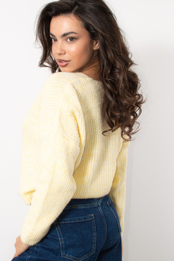 Knitted Cardigan - Yellow