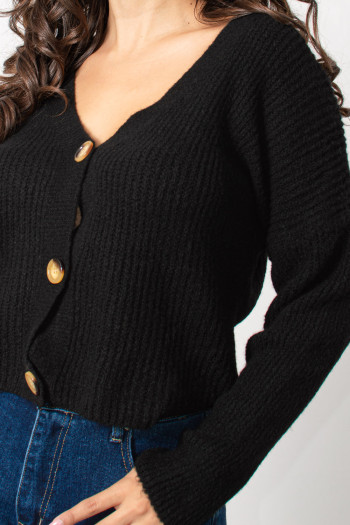 Knitted Cardigan - Black