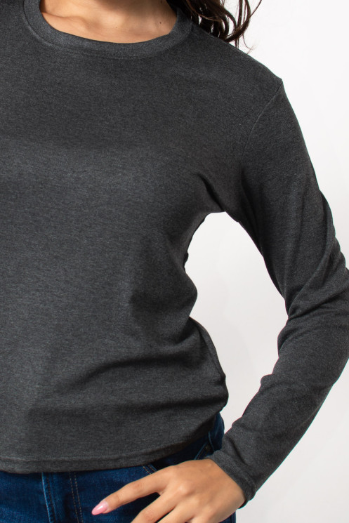 Long Sleeve Basic Top - Grey