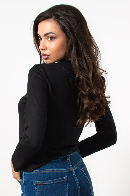 Long Sleeve Basic Top - Black