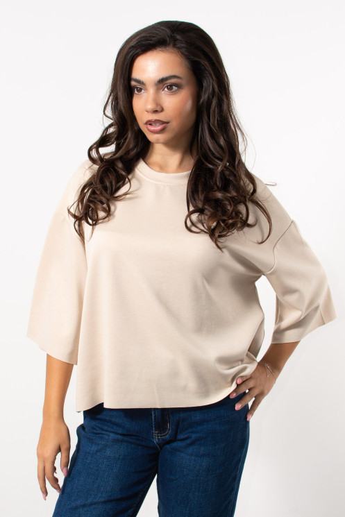 Sweatshirt Plus Size - Beige
