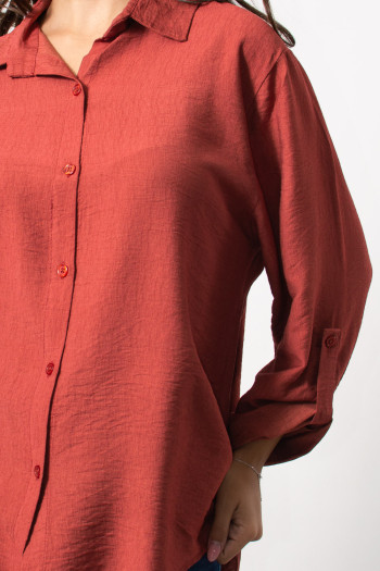 Oversized Shirt - Burnt Orange| Exxes Fashion