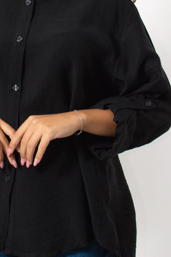 Oversized Shirt - Black | Exxes Fashion