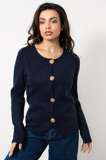 Knitted Cardigan - Blue | Exxes Fashion