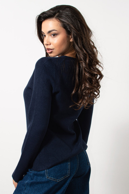 Knitted Cardigan - Blue | Exxes Fashion