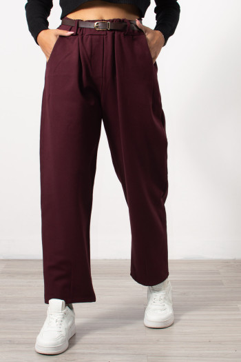 Trousers with Belt - Bodeaux