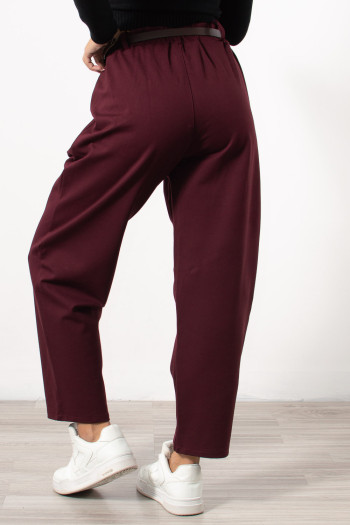 Trousers with Belt - Bodeaux