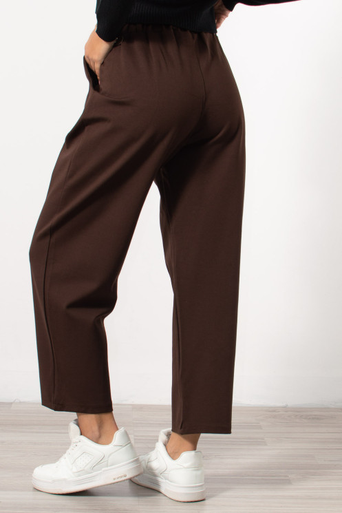 Trousers with Belt - Brown