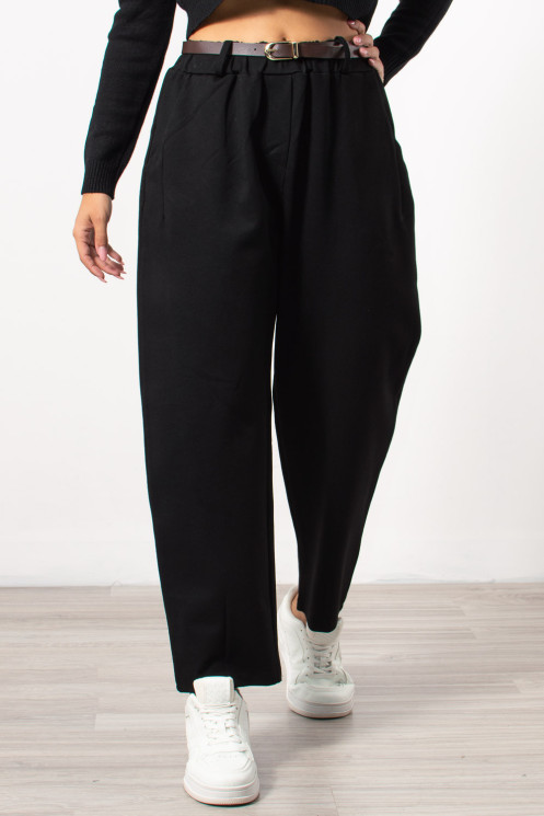 Trousers with Belt - Black
