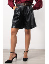 Faux Leather Shorts - Black | Exxes Fashion
