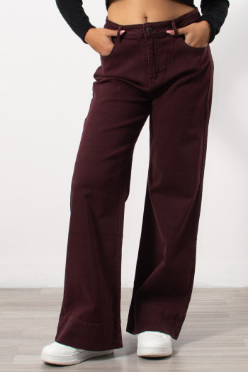 Wide Leg Denim - Bordeaux | Exxes Fashion