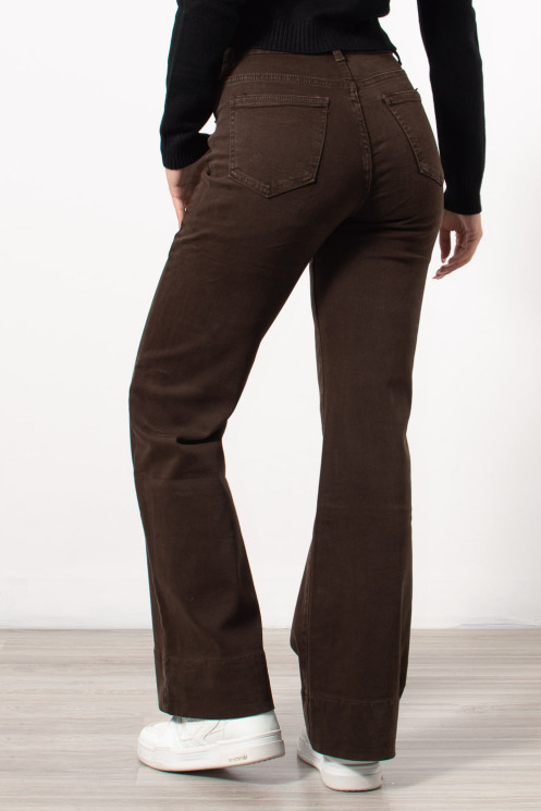 Wide Leg Denim - Brown | Exxes Fashion