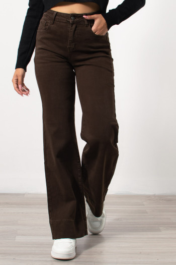 Wide Leg Denim - Brown | Exxes Fashion