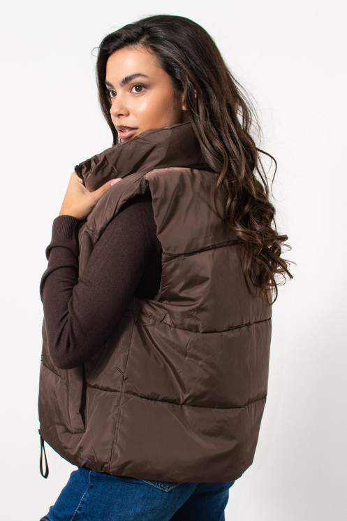 Sleeveless Jacket - Brown